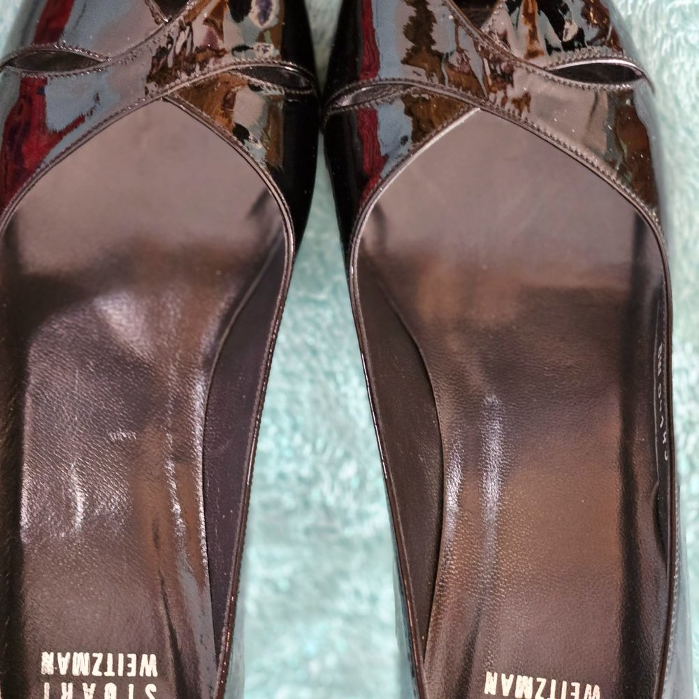 Stuart Weitzman black Criss cross heels size 8 medium - Picture 3 of 6